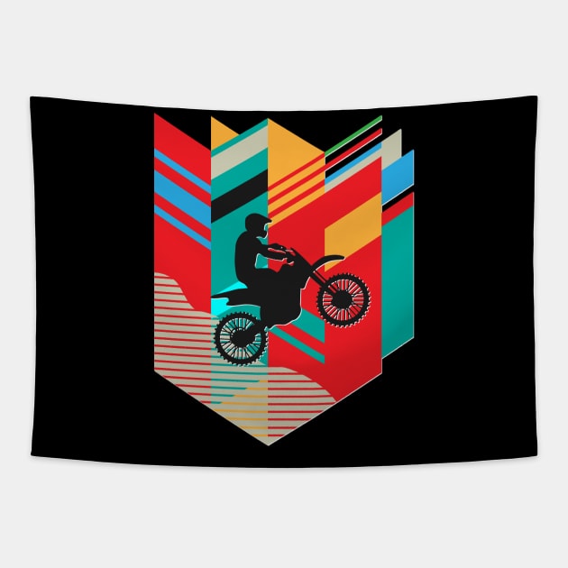 Cool Vintage Motocross Design Tapestry by vpdesigns