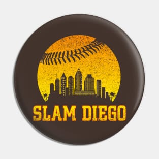 San Diego Vintage City Skyline Baseball Slam Diego Gameday Pin