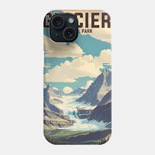 Glacier National Park Montana USA Vintage Travel Retro Tourism Phone Case