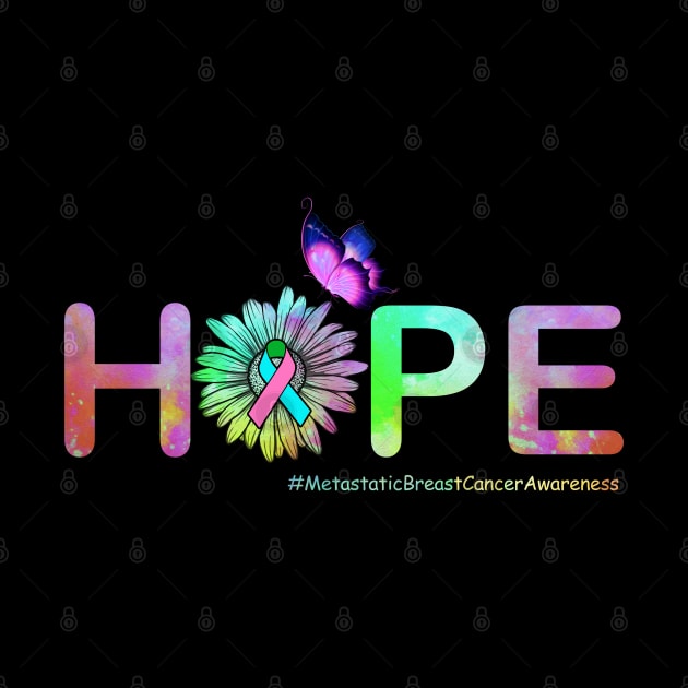 Hope Flower Butterfly Metastatic Breast Cancer Awareness by HomerNewbergereq