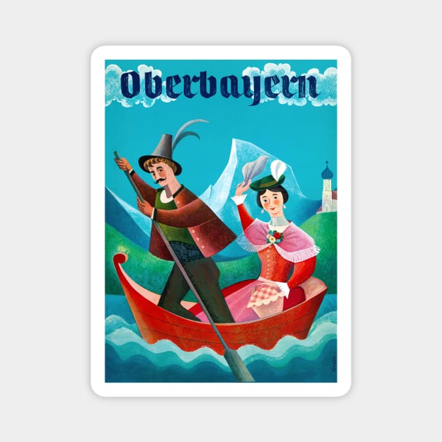 Vintage Travel Poster Germany Oberbayern Upper Bavaria Magnet by vintagetreasure