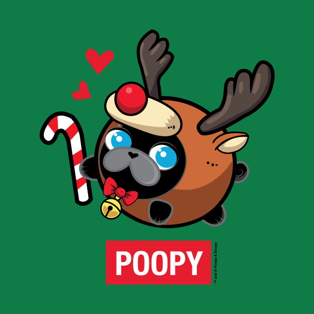 Poopy Christmas Pug by MrYoga