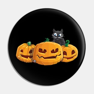 Three Pumpkins and a Cat. Pin