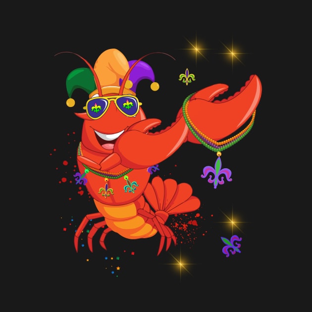 Dabbing Mardi Gras Bead Jester Hat Crawfish Boil Party Funny by paynegabriel