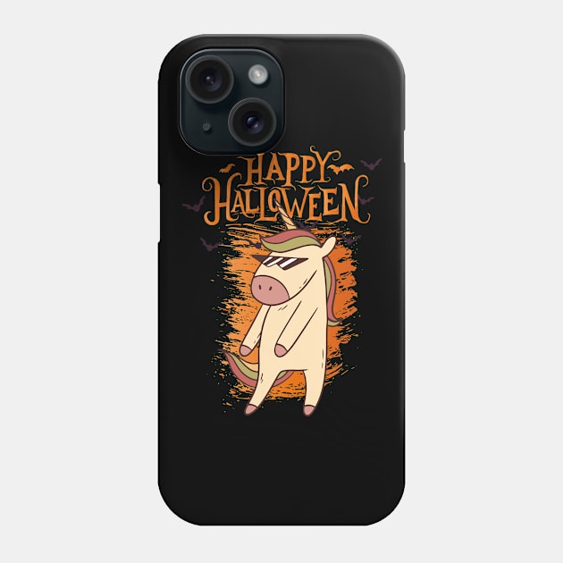 Halloween Happy Halloween Funny Unicorn Costume Phone Case by Pummli