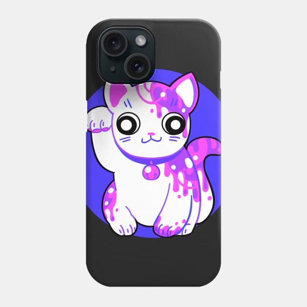 Messy Lucky Kitty Phone Case by owlapin