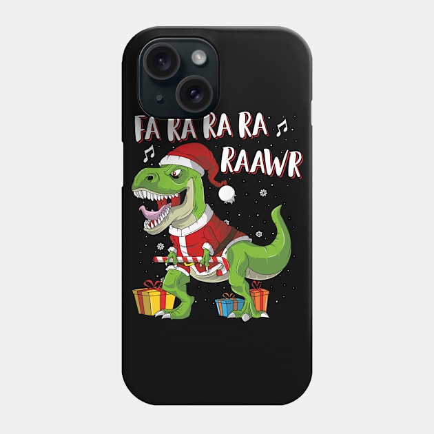 Fa Ra Ra Ra Ra Rawr Santa Dinosaur T Rex Funny Christmas Phone Case by trendingoriginals