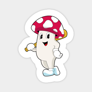 Mushroom Baseball Baseball bat Magnet