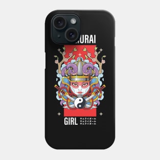 Yin Yang Samurai Girl Japanese Design Phone Case