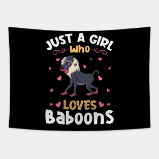 Just a Girl who Loves Baboons Monkey Tapestry