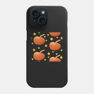 Pumpkins and Stars Tile (Bright Green) Phone Case