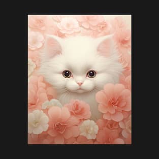 Cute Floral Kitten T-Shirt