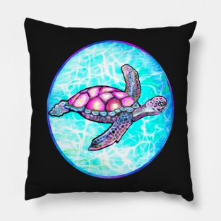 Turtle summer beach -  turtle lovers sparkly magical beautiful sea creature funny sea turtle Pillow