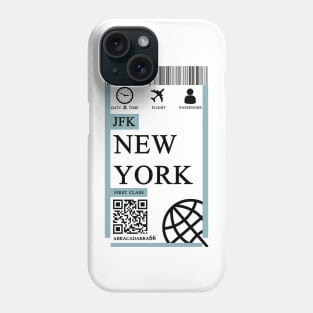 New York flight ticket boarding pass simple Phone Case