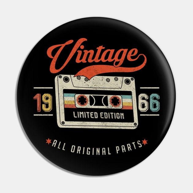 Vintage 1966 Limited Edition Cassette Pin by Debbie Art