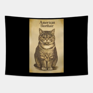 American Shorthair Cat Vintage Wall Art Tapestry