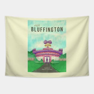 Bluffington's Honker Burger Travel Poster Tapestry