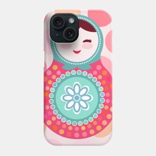 Russian dolls matryoshka (polka dot) Phone Case