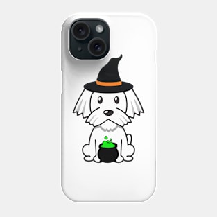 Cute white dog is a witch Phone Case