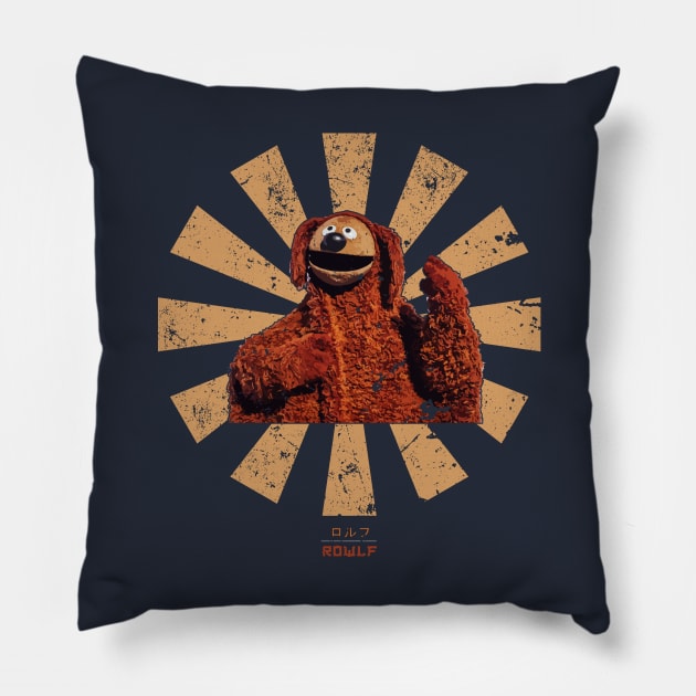 Rowlf The Dog Retro Japanese Muppets Pillow by Nova5