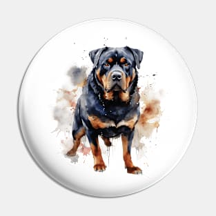 Rottweiler Watercolor Style Pin