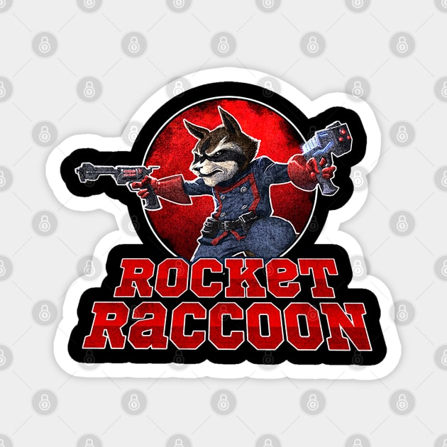 Rocket racoon Magnet by Kevan Hom