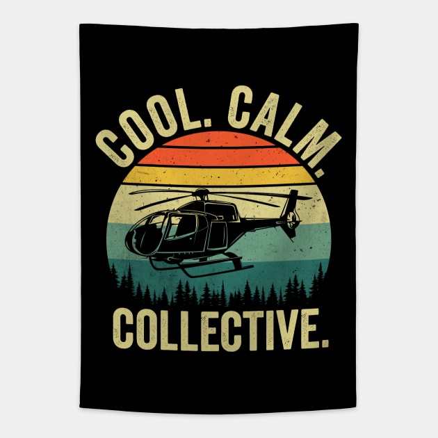 Cool Calm Collective Funny Helicopter Pilot Tapestry by Visual Vibes