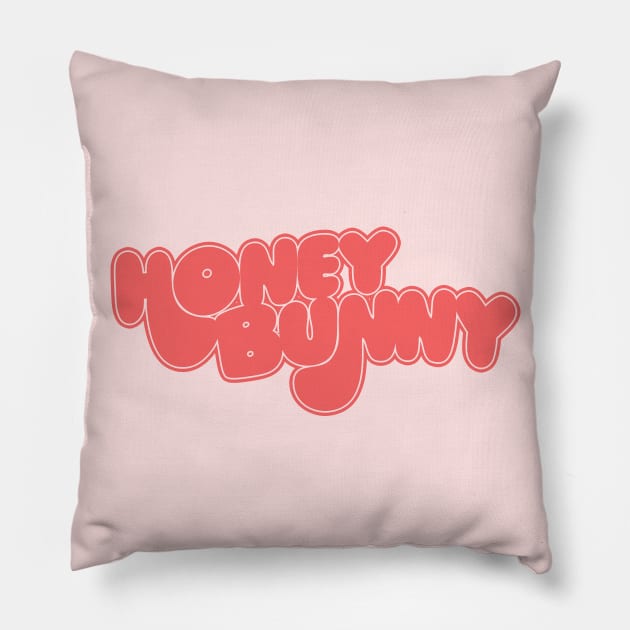 Honey Bunny // Original Retro Type Design Pillow by DankFutura