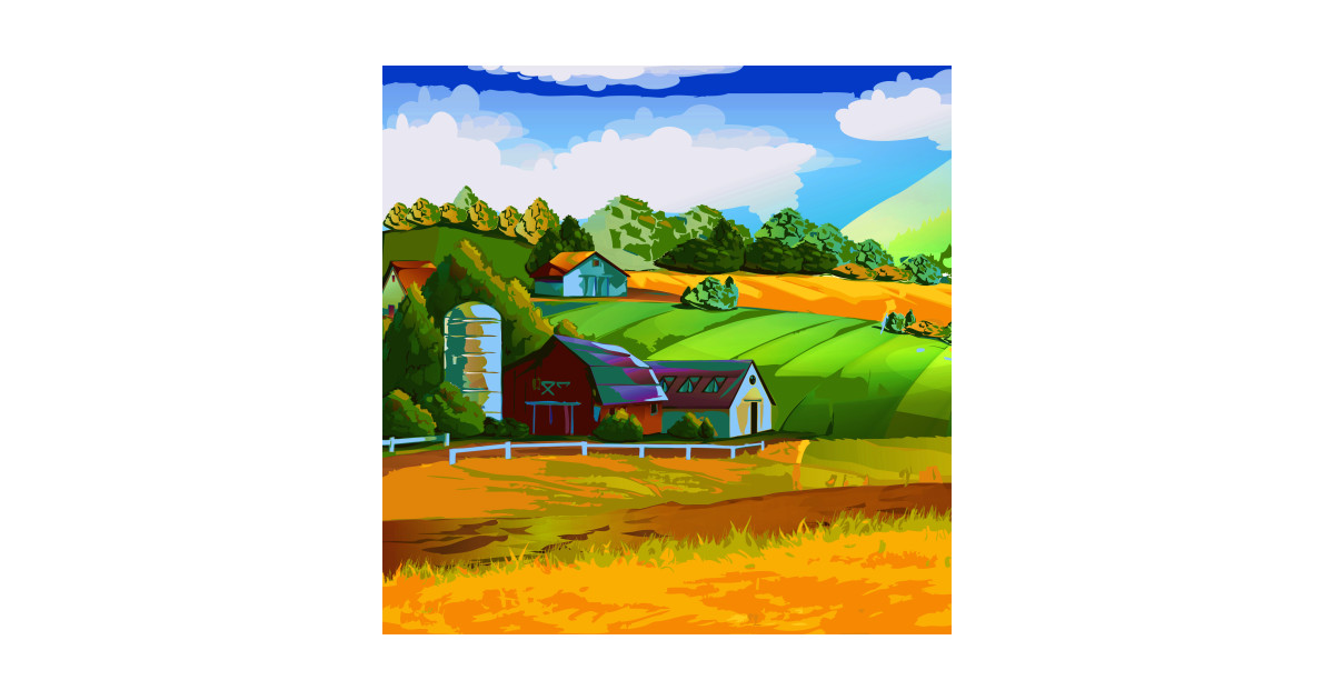 Farming Landscape In Fall Season Autumn Season T Shirt Teepublic