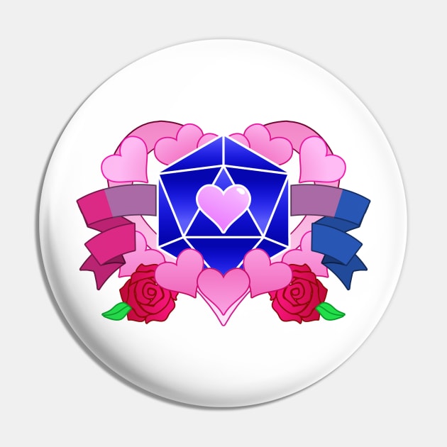 DiceHeart - Bi Banner, Dark Blue Dice Pin by talenlee