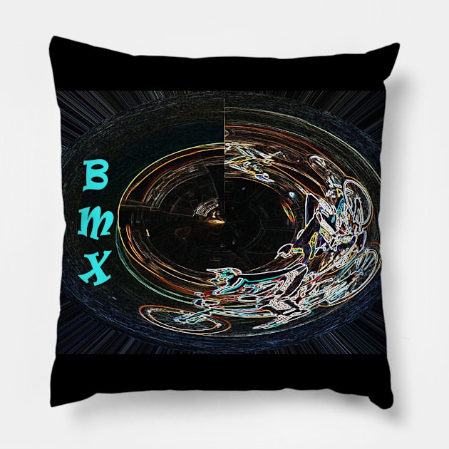 bmx Pillow by rickylabellevie