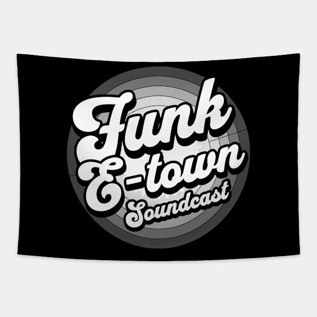 FUNK E-TOWN SOUNDCAST  - Staged Gradient Logo (Grey) Tapestry by DISCOTHREADZ 