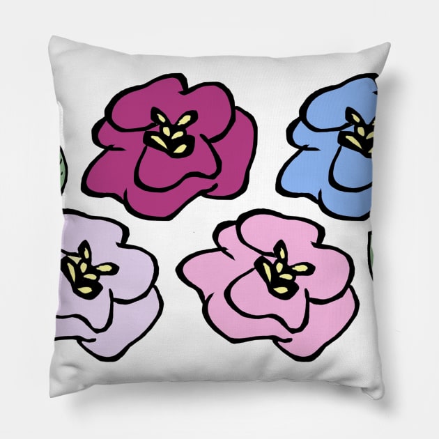 Cute colorful flowers Pillow by akachayy