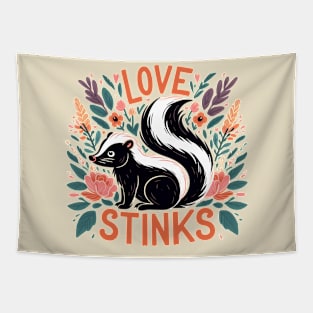 Love stinks, skunk with floral design Tapestry