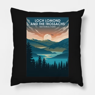 Loch Lomond and The Trossachs National Park Travel Poster Pillow