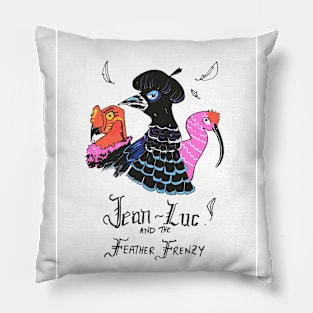 Jean-Luc and the Feather Frenzy Pillow