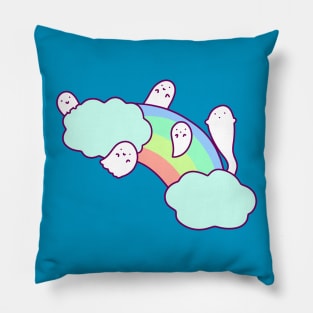 Rainbow Cloud Ghosts Pillow