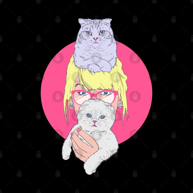 Her Cats / Kittens / Singer / Girl with Cats by zerobriant