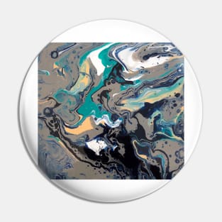 "TGF" (grey and turquoise pour) Pin