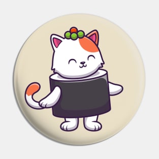 Cute Cat Sushi Salmon (3) Pin