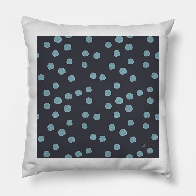 Polka Dots - Turquoise & Gray Pillow by monitdesign