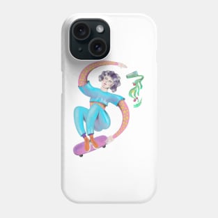 Girl on a skateboard. Skate and girl. Summer sports.  Skategirl Phone Case