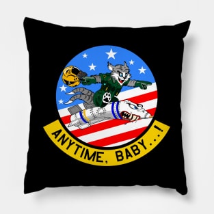 F-14 Tomcat - Anytime, Baby...!  - Clean Style Pillow
