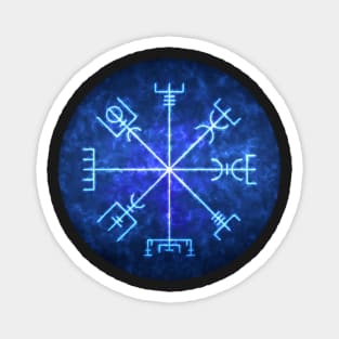 Vegvisir, Icelandic Magical Stave Wrought in Ice Fire Magnet