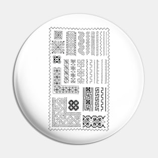 Tribal style Test pattern Black on default Ecru background Pin