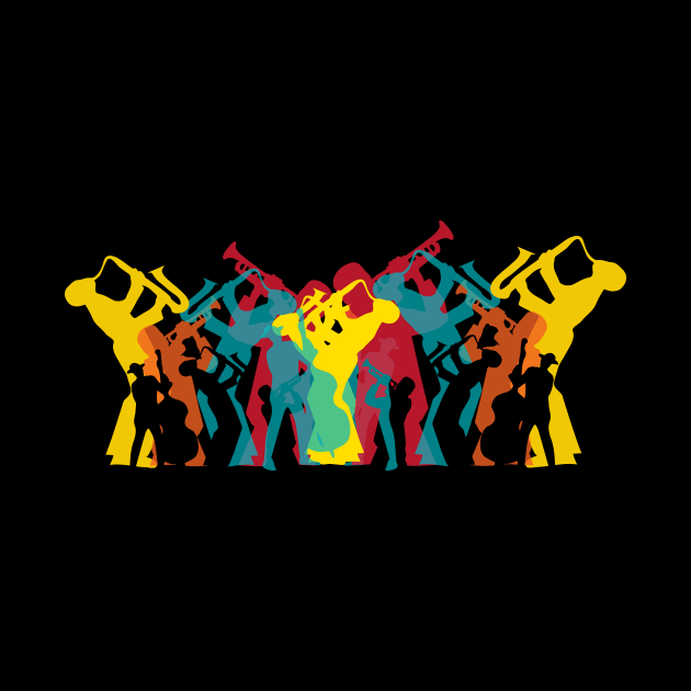 Colorful Jazz Trio Pattern by jazzworldquest