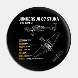 Junkers Ju 87 Stuka WW2 Dive Bomber Airplane Pin