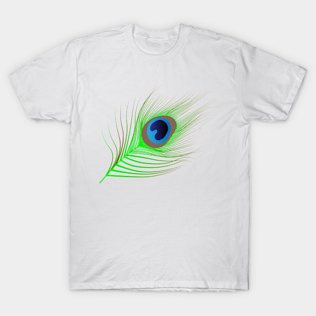 Elegant Peacock Feather Design T-Shirt by ViralAlpha