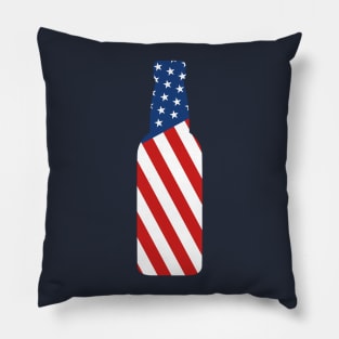 4th Of July Independence Day Beer Bottle USA Flag T-Shirt Pillow