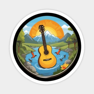 Landscape Mountains Guitar Magnet